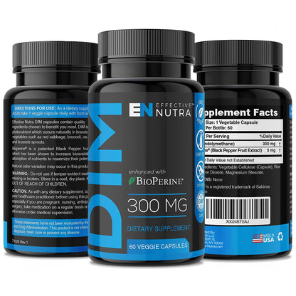 Effective Nutra Dim 300mg with BioPerine – Extra Strength Estrogen Support for Men & Women – Hormone & Metabolism Balance | 2 Month Supply