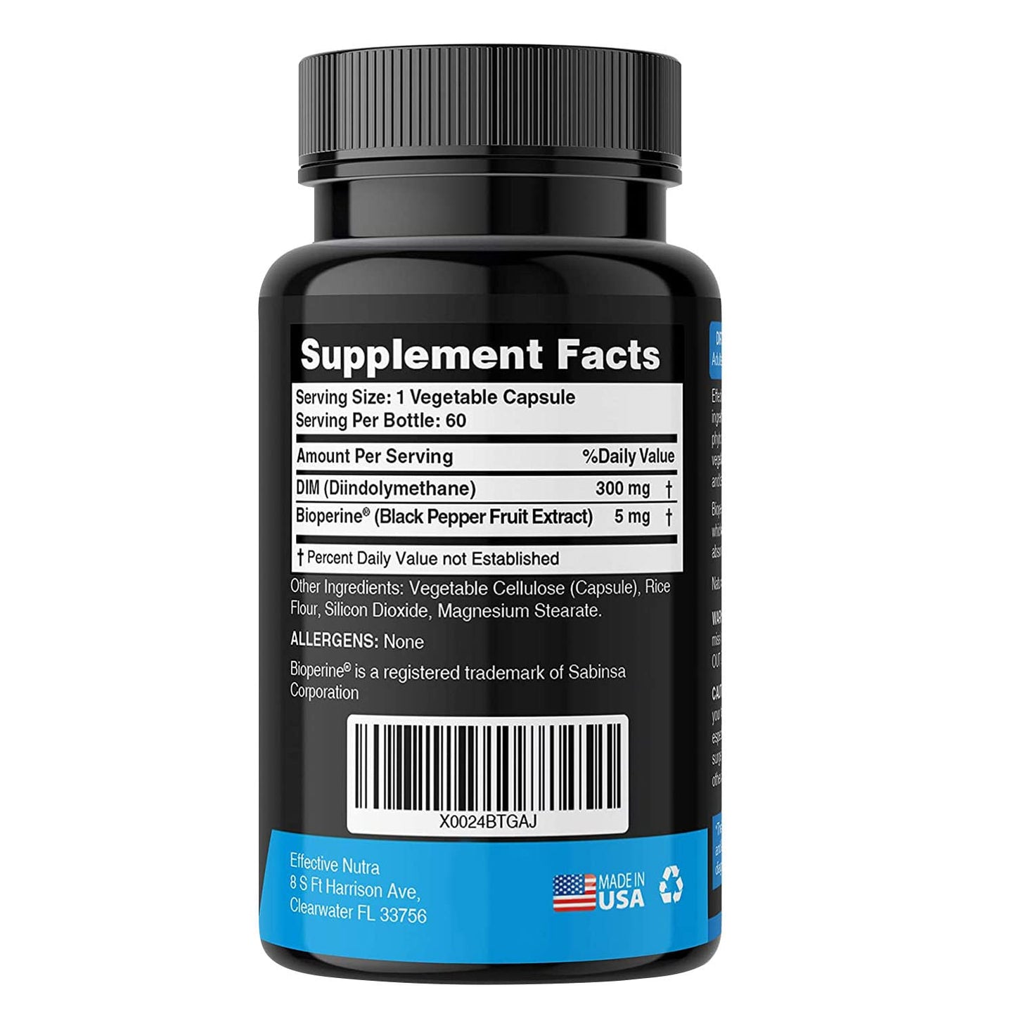 Effective Nutra Dim 300mg with BioPerine – Extra Strength Estrogen Blocker for Men & Women | Hormone & Metabolism Support | 4 Month Supply