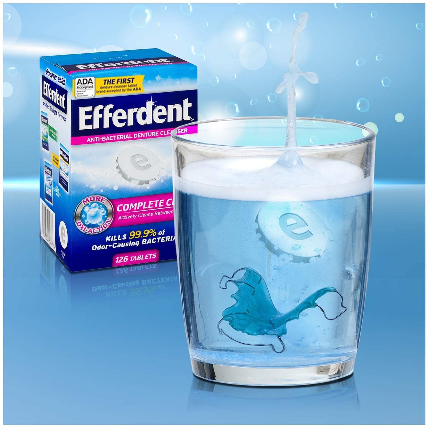 Efferdent Anti-Bacterial Denture Cleanser - 126 Count