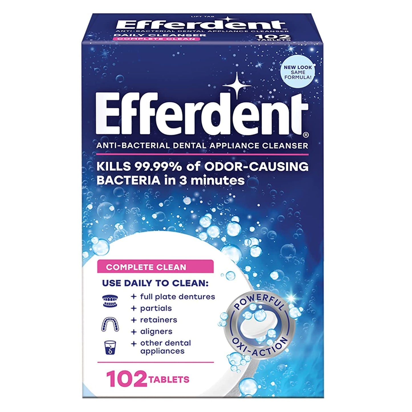 Efferdent Denture Cleaner, 102 ct | Denture Cleanser