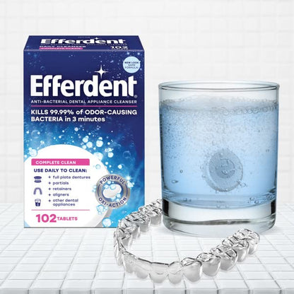 Efferdent Denture Cleanser Tablets - 44 Count Pack of 2 | Retainer & Dental Appliance Cleaner