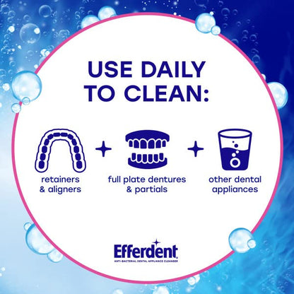 Efferdent Denture Cleanser Tablets - 44 Count Pack of 2 | Retainer & Dental Appliance Cleaner