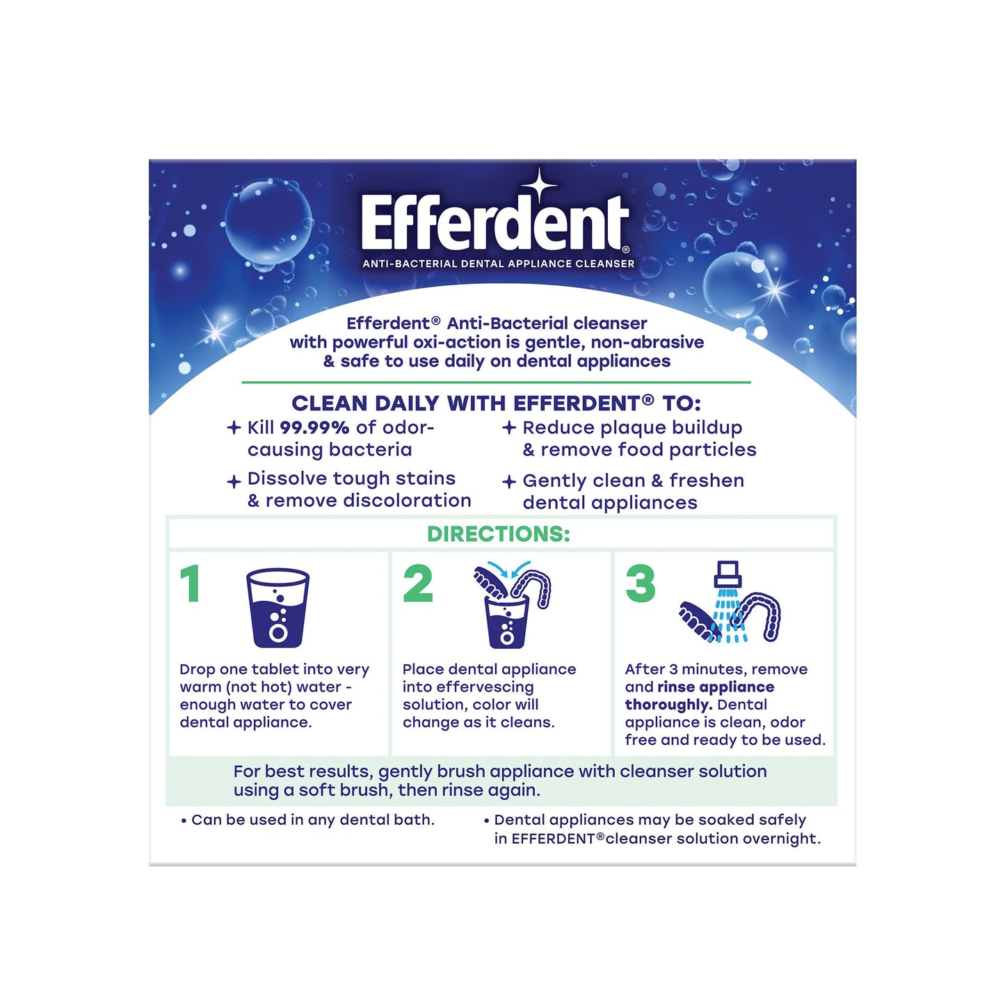 Efferdent Denture Cleaner Tablets – Minty Fresh & Clean, 44 Count