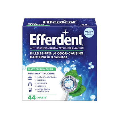 Efferdent Retainer Cleaning Tablets – Minty Fresh & Clean, 44 Count