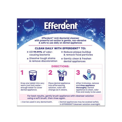 Efferdent Complete Clean Retainer & Denture Cleaner Tablets – 44 Count, Pack of 3