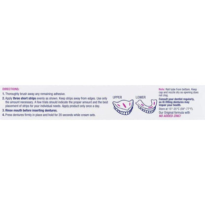 Effergrip Denture Adhesive Cream – Extra Strong Hold, Zinc Free, ADA Seal, 2.5 oz (Pack of 6)
