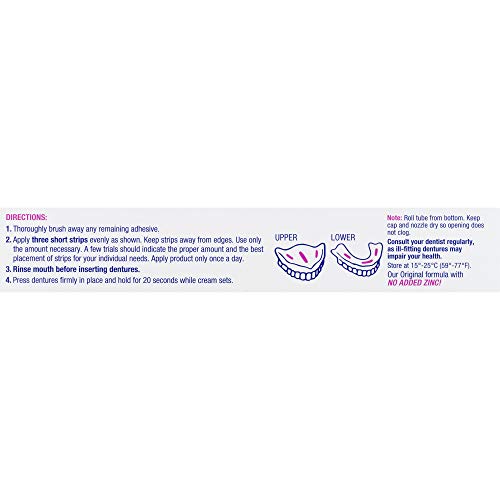Effergrip Denture Adhesive Cream – Minty Fresh, 2.5 oz, Zinc-Free