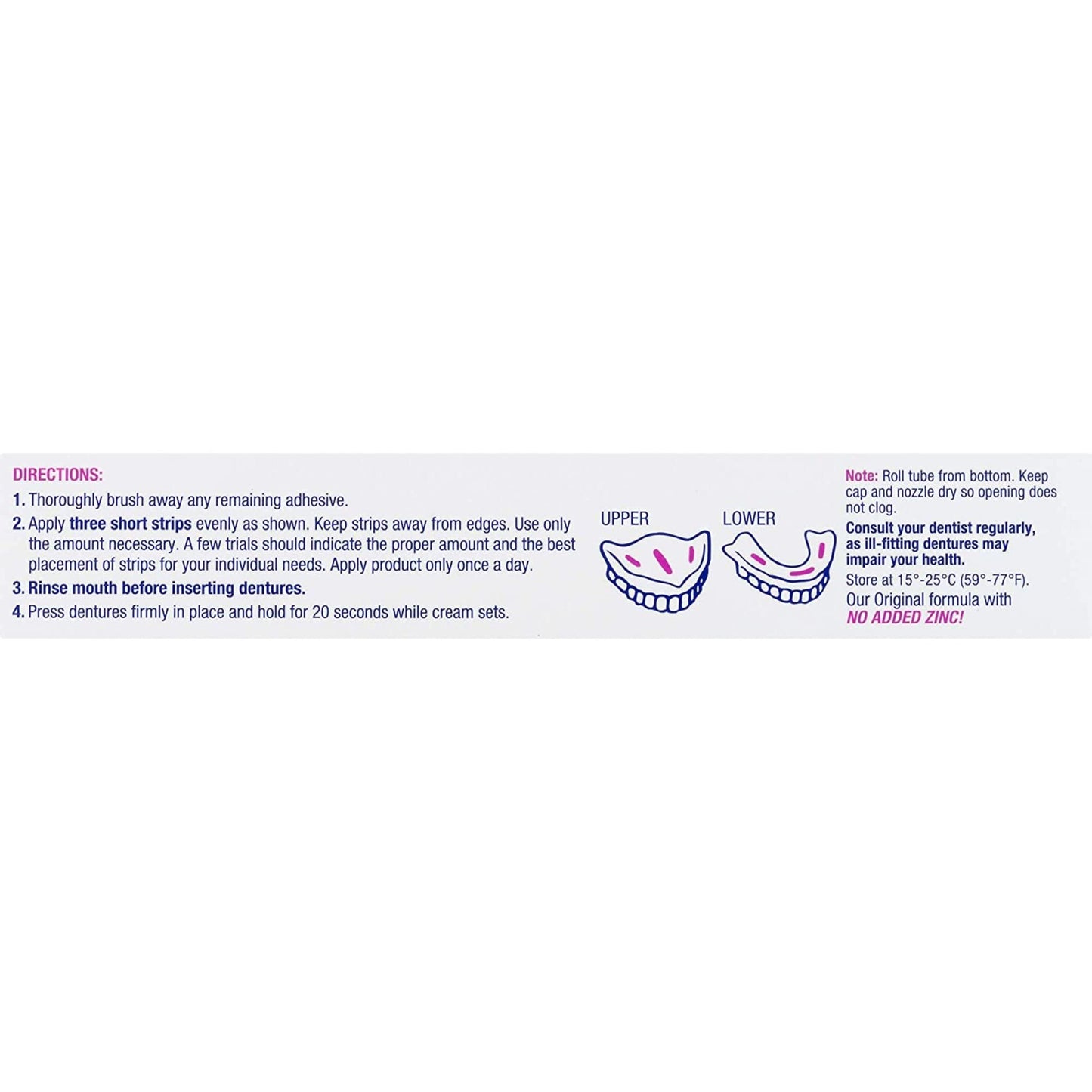 Effergrip Denture Adhesive Cream – Minty Fresh, 2.5 oz, Zinc-Free