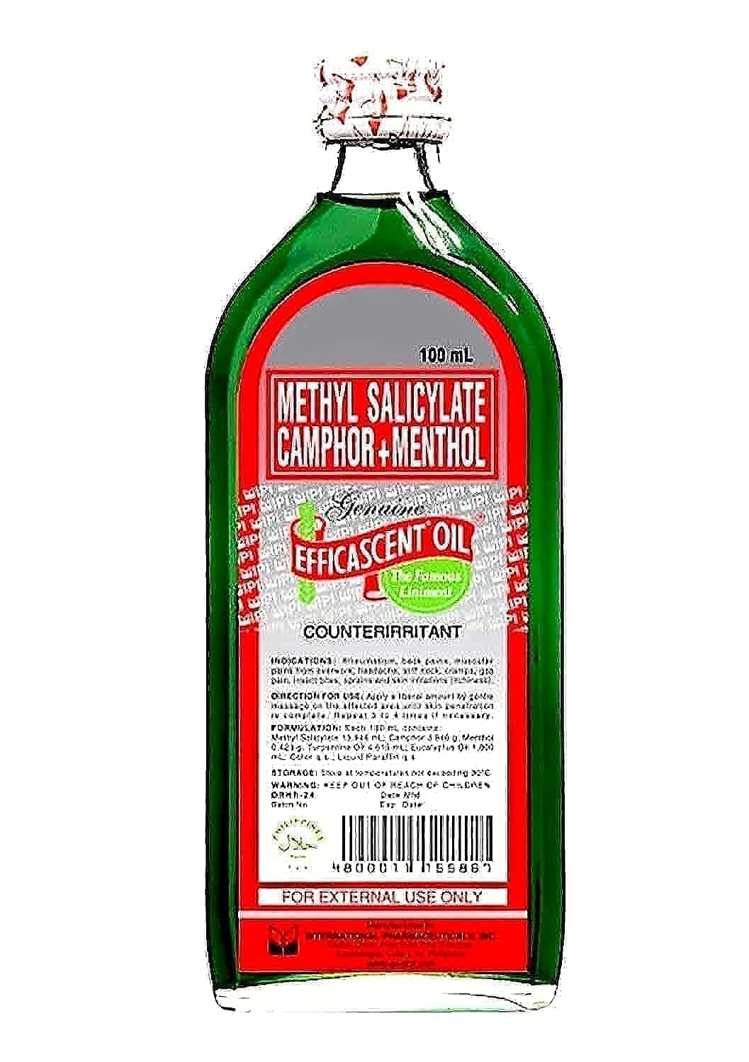 Efficascent Oil 100ml - Genuine Methyl Salicylate Camphor Menthol Liniment