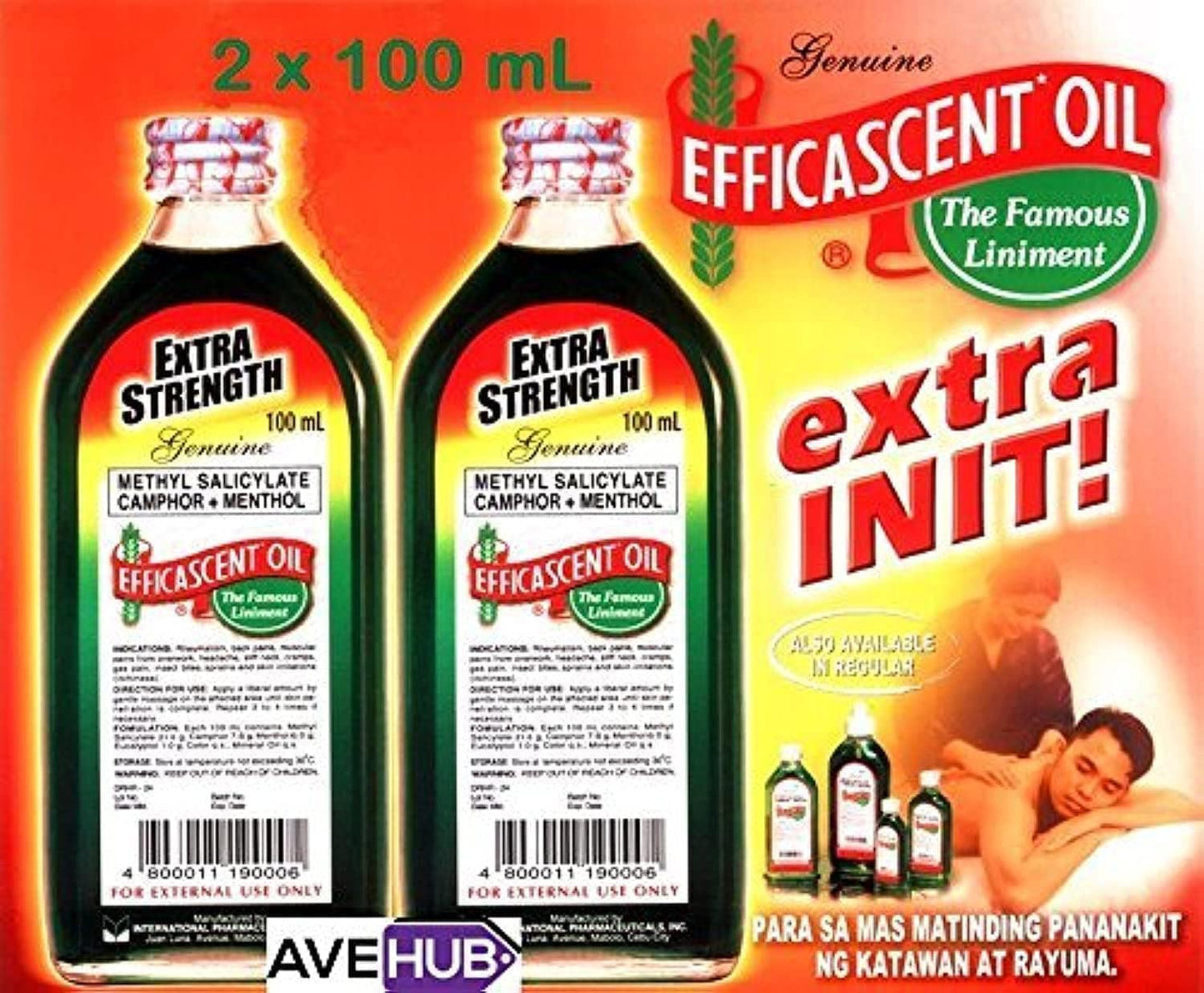 Efficascent Oil Extra Strength 100mL Counterirritant - 2 Bottles x 100mL