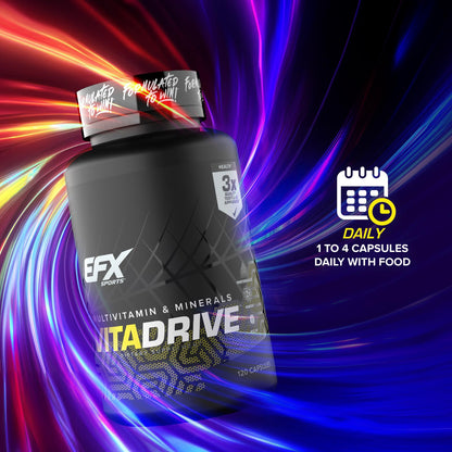 EFX Sports Vita Drive – Athlete Multivitamin, 30 Servings, 120 Capsules