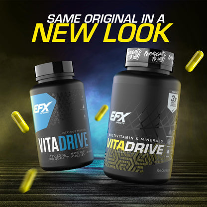 EFX Sports Vita Drive – Athlete Multivitamin, 30 Servings, 120 Capsules