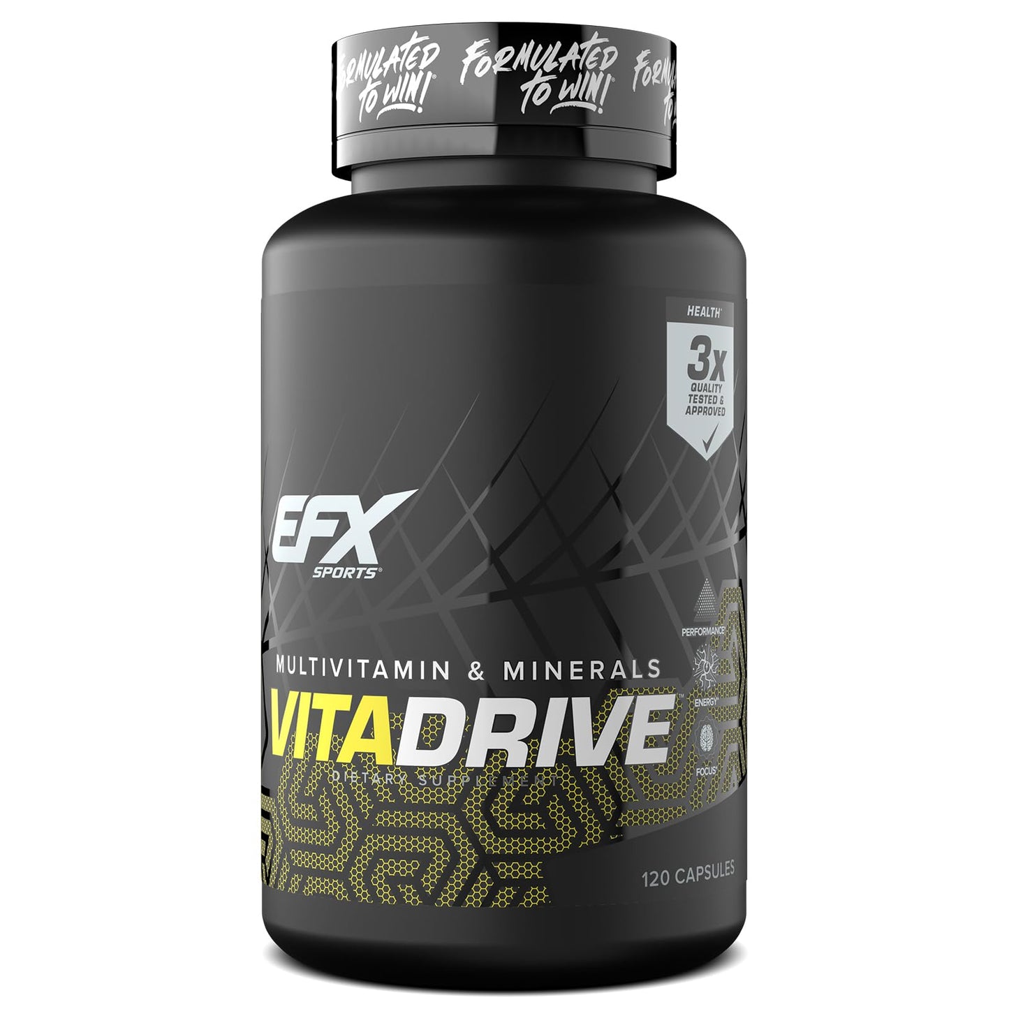 EFX Sports Vita Drive – Athlete Multivitamin, 30 Servings, 120 Capsules