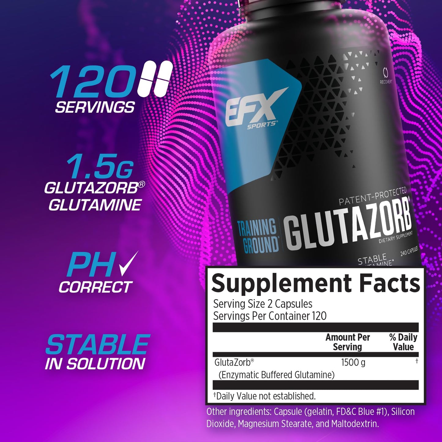 EFX Training Ground Glutazorb Caps – pH-Correct Glutamine for Digestion & Immune Support