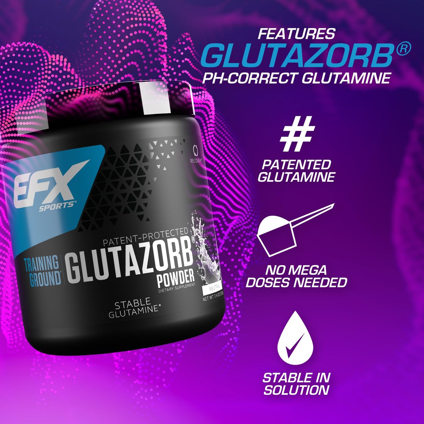 EFX Training Ground Glutazorb Powder – Glutamine Supplement, pH-Correct, Digestion & Immune Support, 140 Servings (Unflavored)