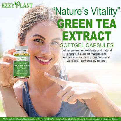 Green Tea Extract Softgels | High Absorption EGCG 50% | Energy & Immune Support