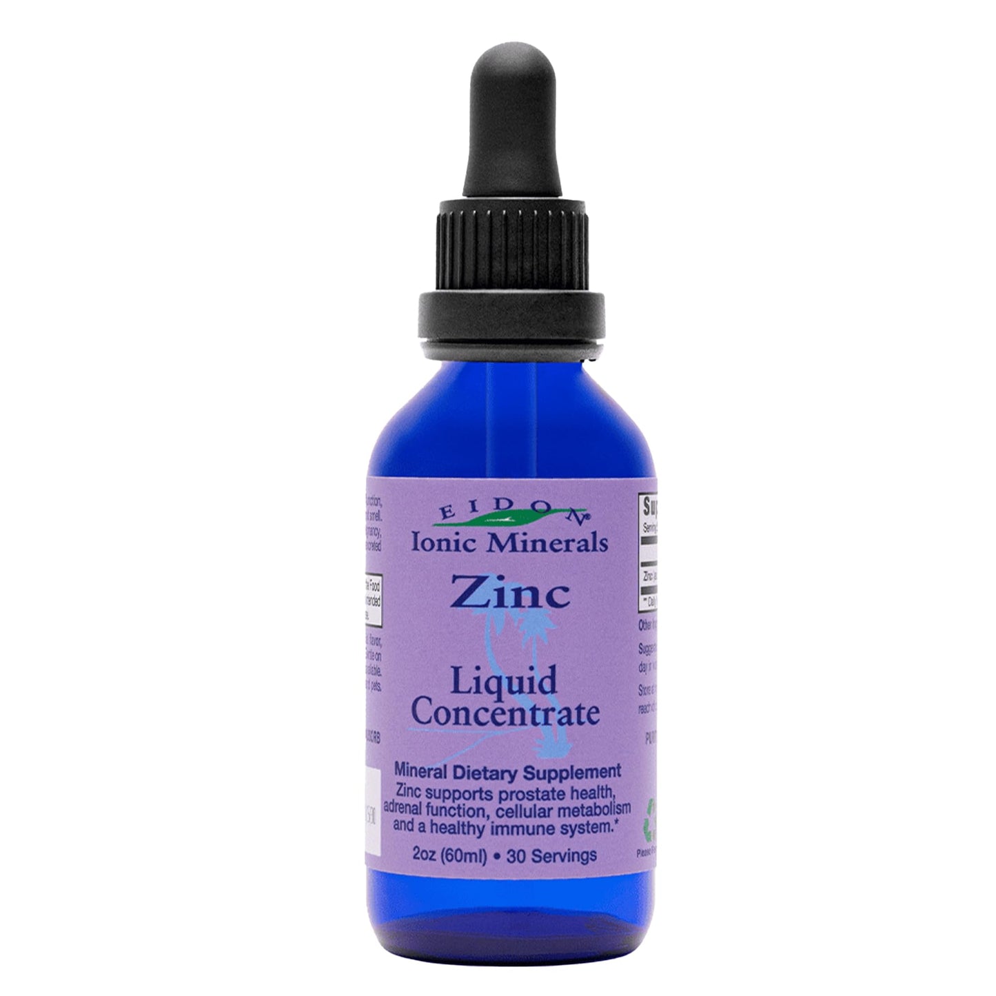 Eidon Ionic Minerals Liquid Zinc Concentrate - Immune Support, Hair & Skin Health | 2 oz