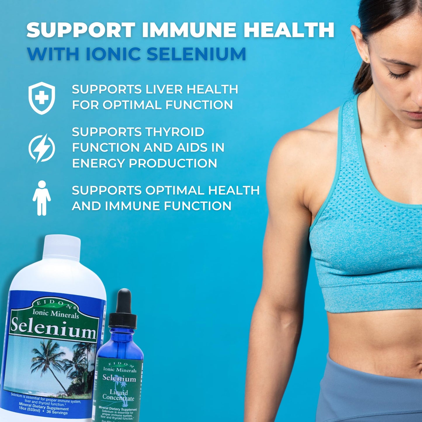 Eidon Ionic Selenium Drops – Liquid Selenium Supplement, 2 oz | Supports Thyroid & Liver Health
