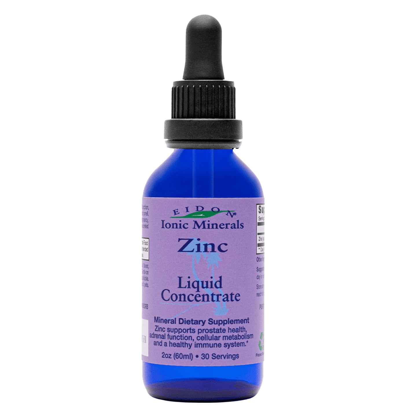 Eidon Ionic Minerals Liquid Zinc Concentrate – Zinc Drops for Immune Support, Hair & Skin Health, Liver & Kidney Health | 2 oz
