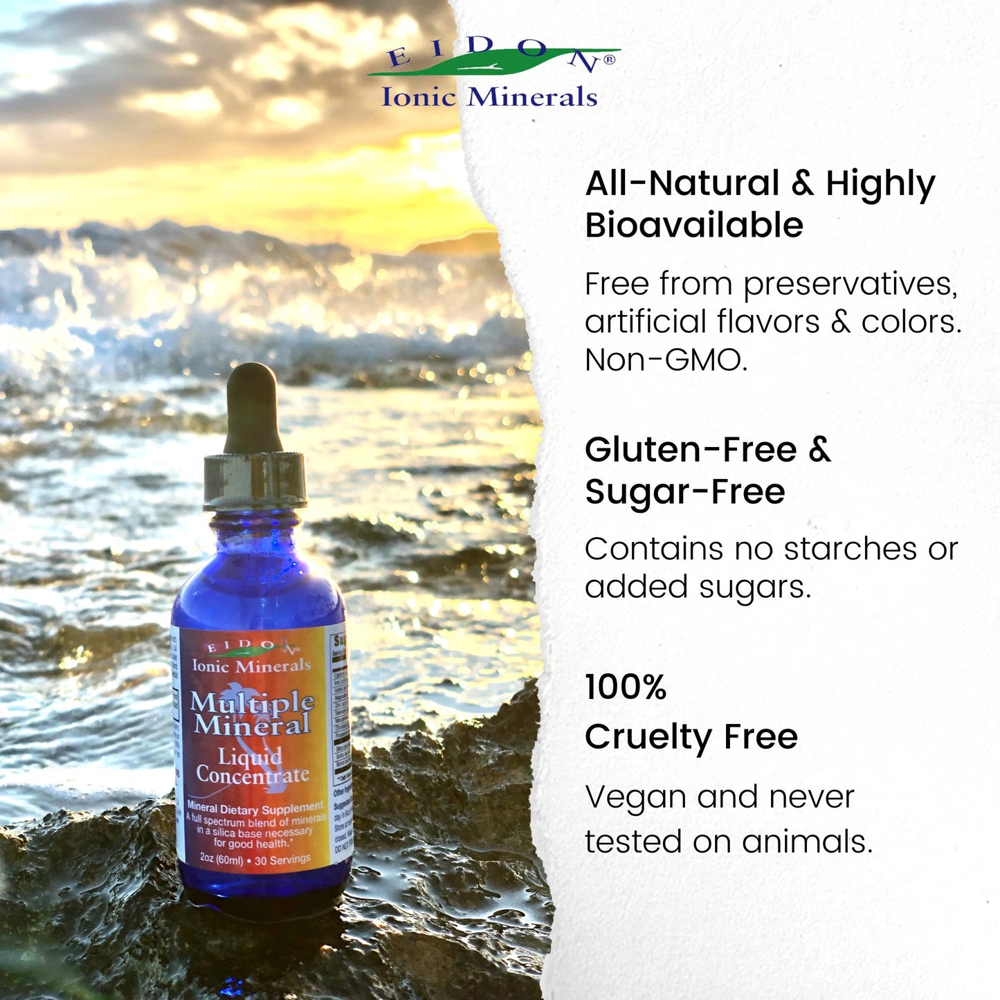 Eidon Multiple Minerals Supplement - Ionic Mineral Drops for Water | Hydration & Heart Health - 2 oz