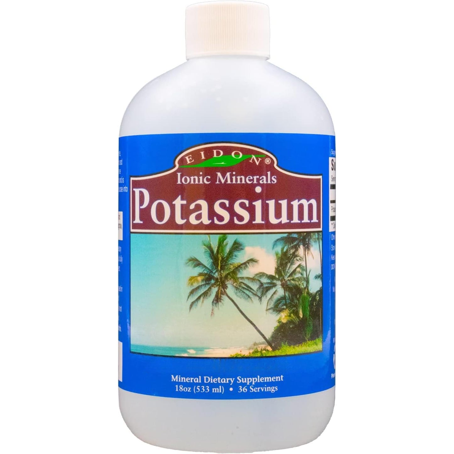 Eidon Liquid Potassium Supplement - Potassium Chloride Drops | Ionic Mineral, Essential Electrolyte - 18 oz
