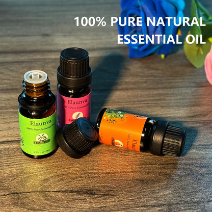Elaunva Essential Oils Set - 100% Pure & Natural, 6 Scents, 10ml Each