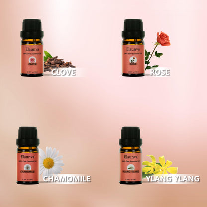 Elaunva Essential Oils Set - 4 Pure Scents (0.33oz each)