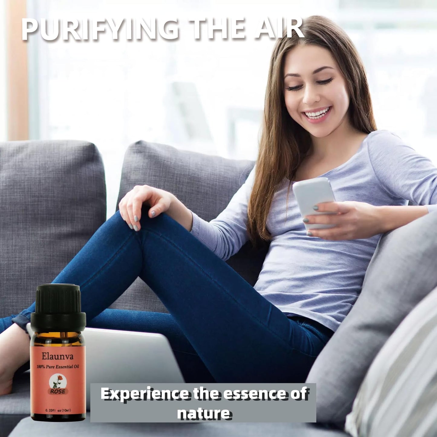 Elaunva Essential Oils Set - 4 Pure Scents (0.33oz each)