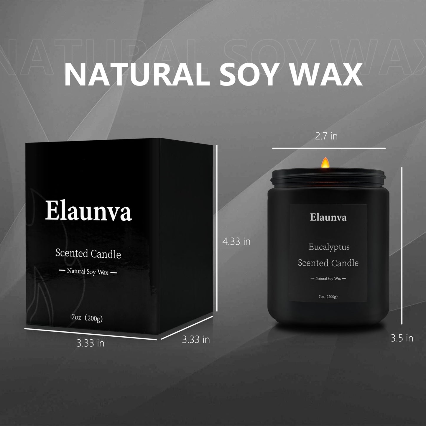Elaunva Eucalyptus Scented Candle - 7oz, Natural Soy Wax, Aromatherapy