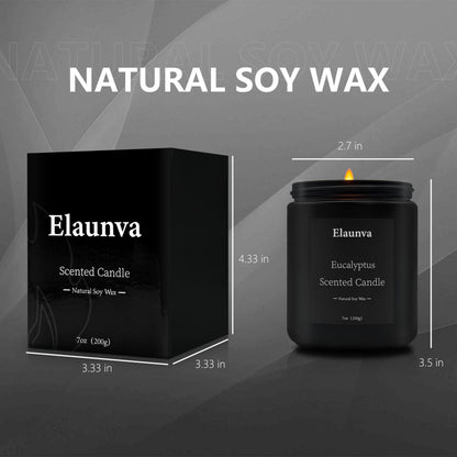 Elaunva Eucalyptus Scented Candle - 7oz, Natural Soy Wax, Aromatherapy