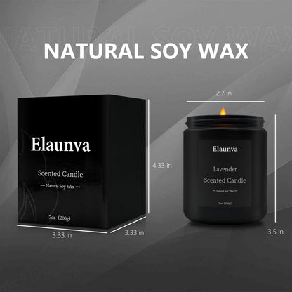 Elaunva Lavender Scented Candle - 7oz Soy Wax, Aromatherapy Gift