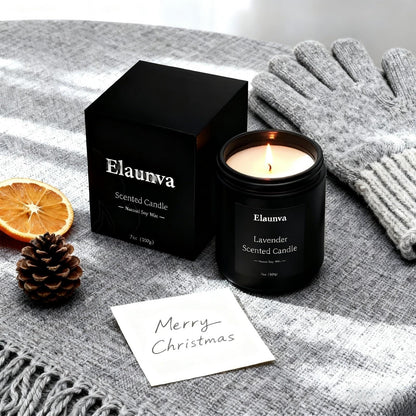 Elaunva Lavender Scented Candle - 7oz Soy Wax, Aromatherapy Gift