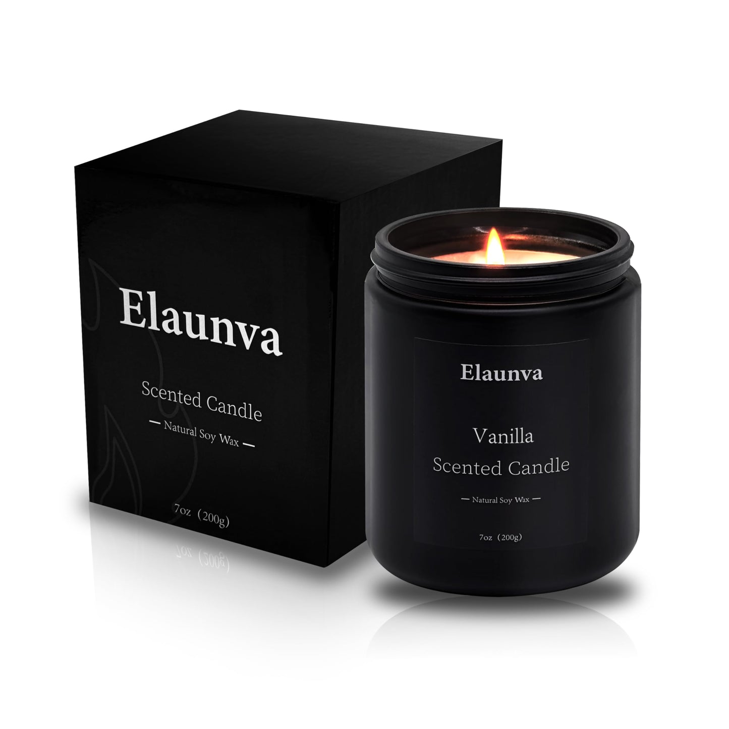 Elaunva Vanilla Scented Candle - 7oz (200g) Natural Soy Wax | Aromatherapy & Home Decor
