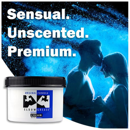 Elbow Grease Original Massage Cream Unscented 9oz – Rich, Smooth Glide for Therapeutic & Personal Massage