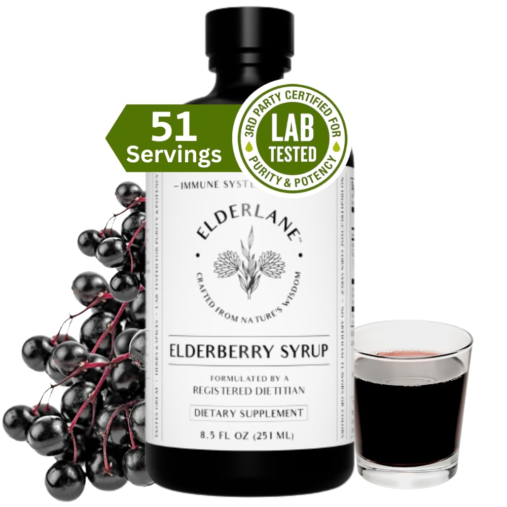 Elderlane Elderberry Syrup - Immune Support for Kids & Adults | Gluten-Free 8.5 Fl Oz