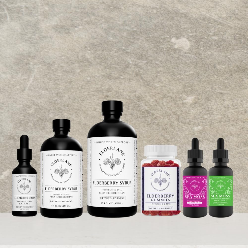 Elderlane Elderberry Syrup - Immune Support for Kids & Adults | Gluten-Free 8.5 Fl Oz