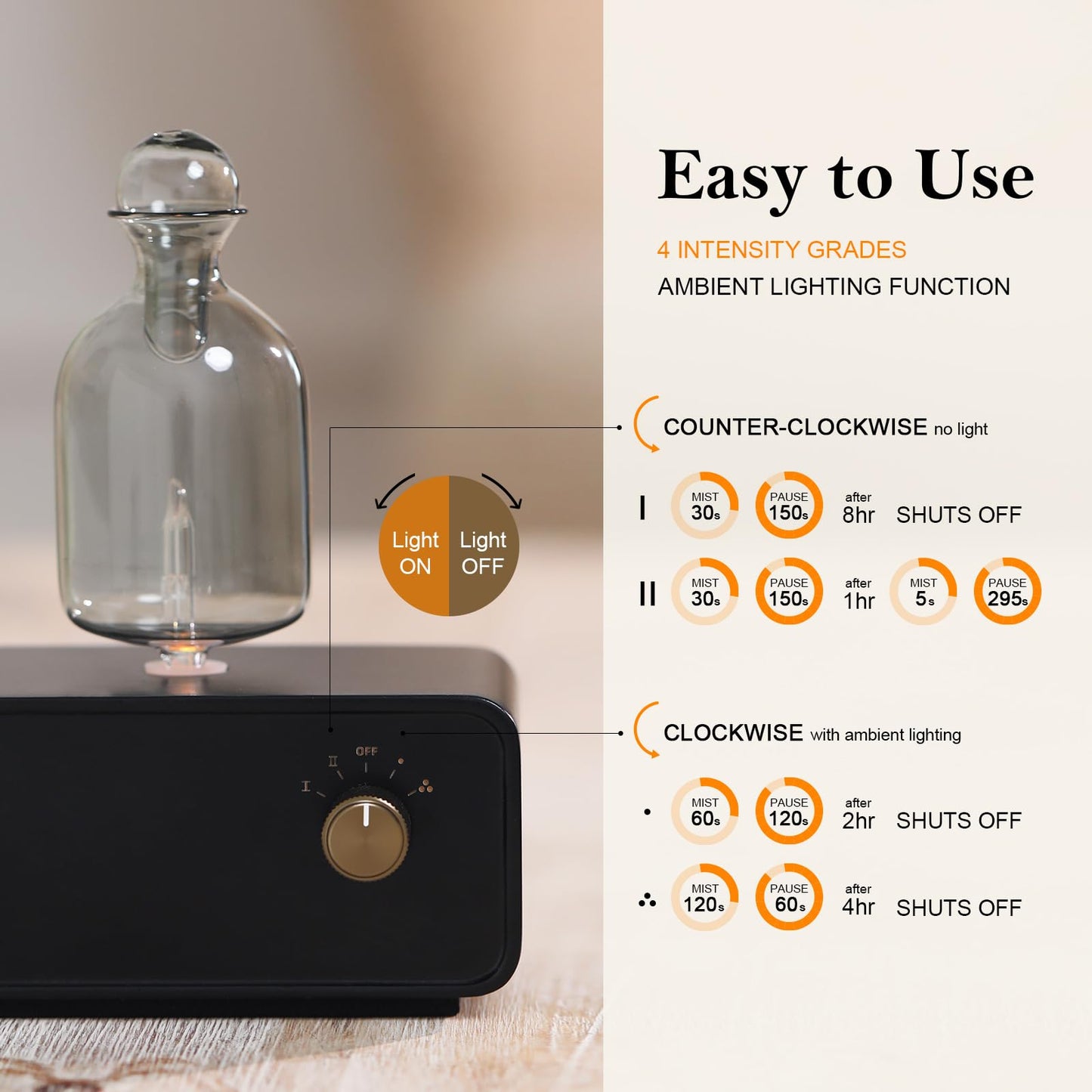 EldEast Aromatherapy Diffuser — Portable Waterless Nebulizing Diffuser with Timer & Auto Shut-Off
