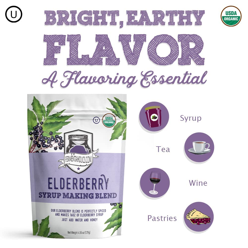 Fermentaholics USDA Organic Dried Elderberry Syrup Kit – Make Your Own Syrup