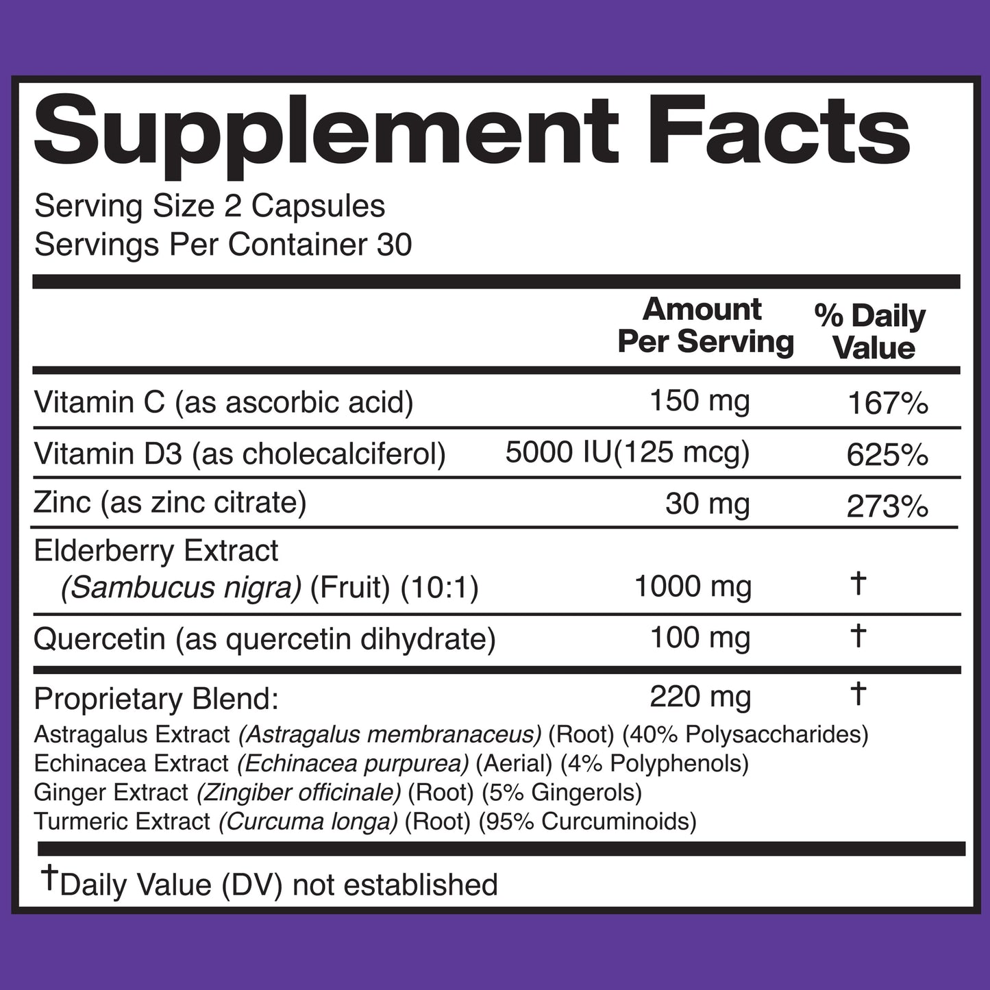 American Standard 8-in-1 Elderberry Supplement – 60 Capsules, 30 Servings