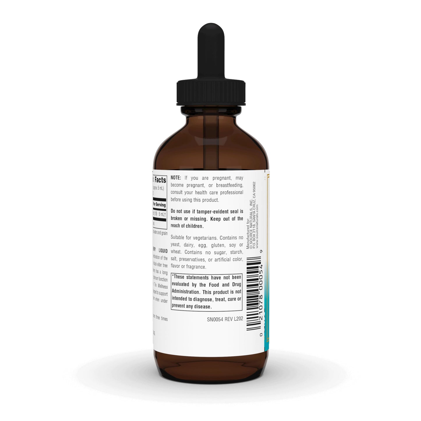 Source Naturals Wellness Elderberry Liquid Extract – Immune System Support* | Sambucus nigra | 4 fl oz