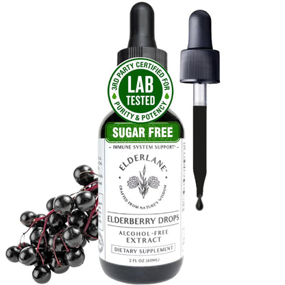 Elderberry Drops by Elderlane – Immune Support, Non-GMO, Vegan