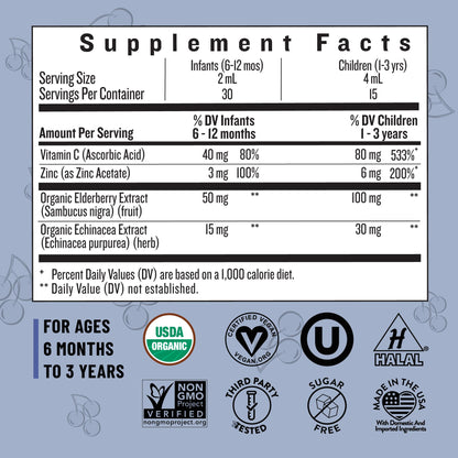 Legendairy Milk Organic Elderberry Drops – Baby & Toddler Immune Support (30 Servings) – Non-GMO
