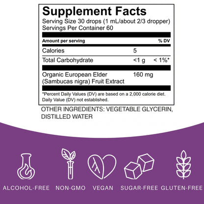 Elderberry Drops by Elderlane – Immune Support, Non-GMO, Vegan