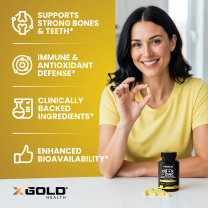 Vitamin D3 5000 IU + K2 MK7/MK4/K1, Zinc, Quercetin, Elderberry, Turmeric & Echinacea – 8-in-1 Plant-Based (120 capsules)
