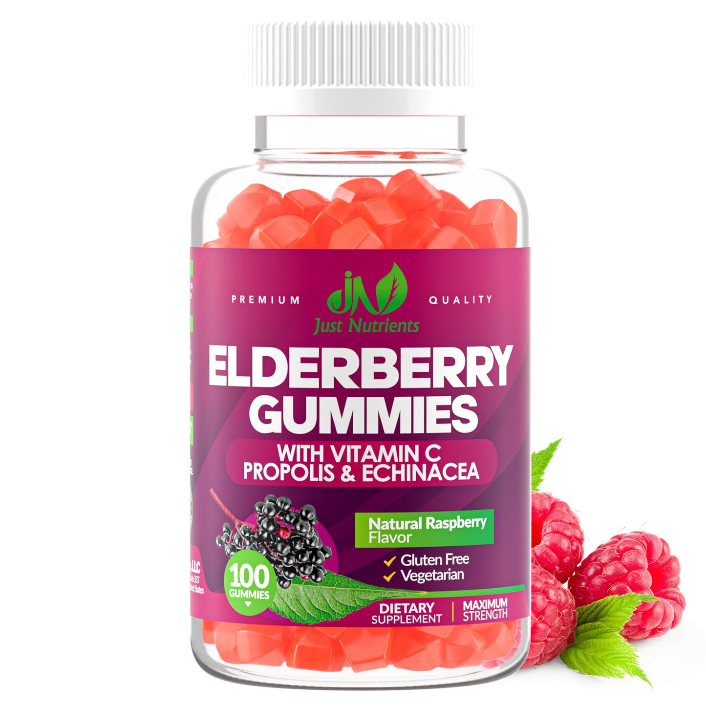 Elderberry Gummies with Vitamin C, Echinacea & Propolis - 100 Count