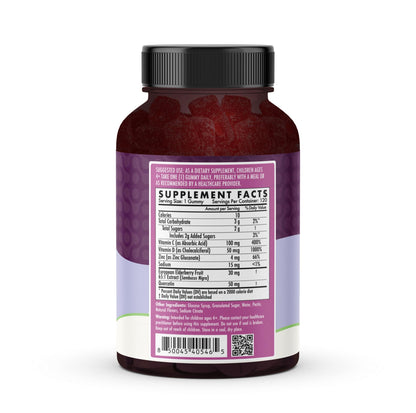 Kids Naturals Elderberry Gummies – Immune Support with Vitamin C & Zinc | 60ct