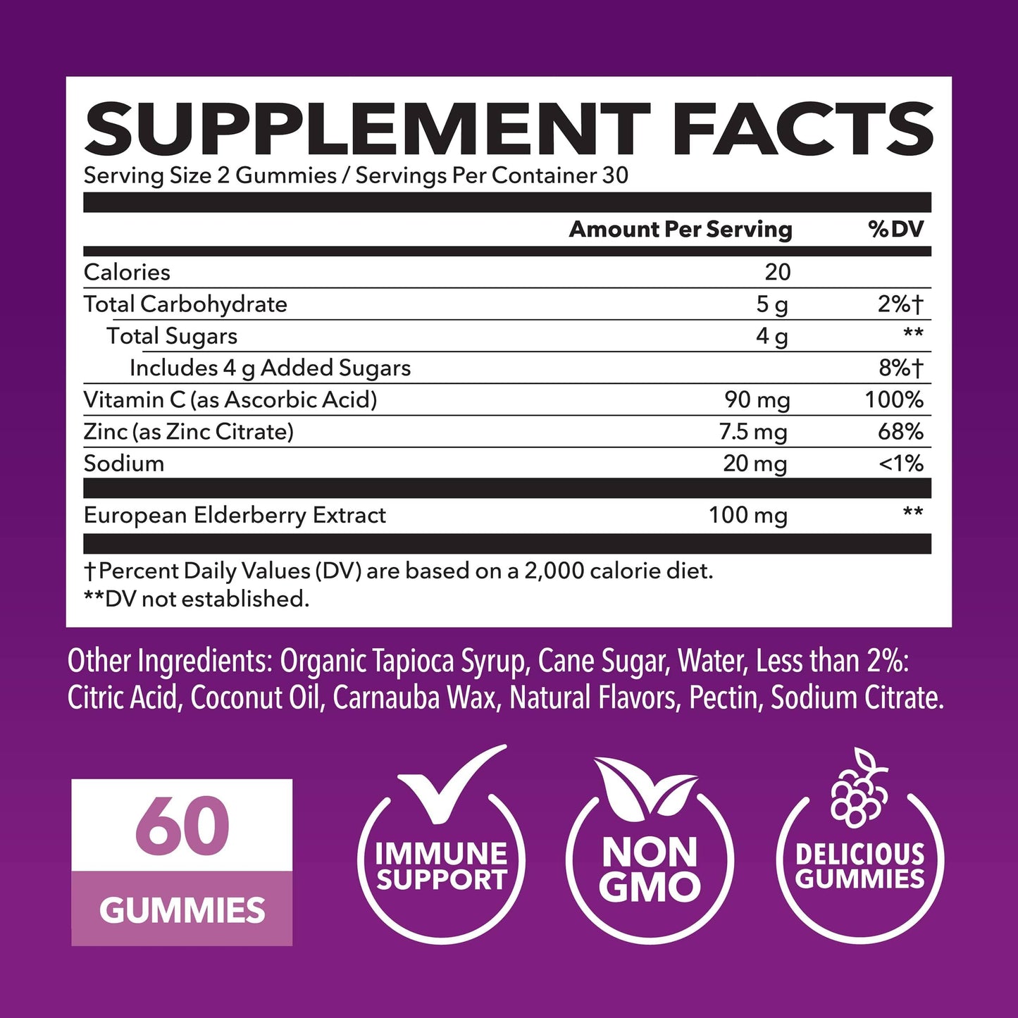 Sambucus Elderberry Gummies – Immune Support with Vitamin C & Zinc