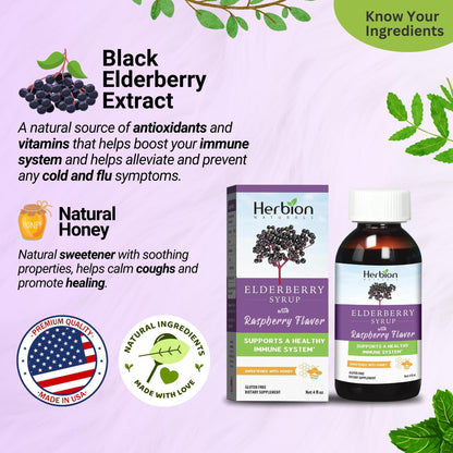 Herbion Naturals Elderberry Syrup – Immune Support for Adults & Kids 1+
