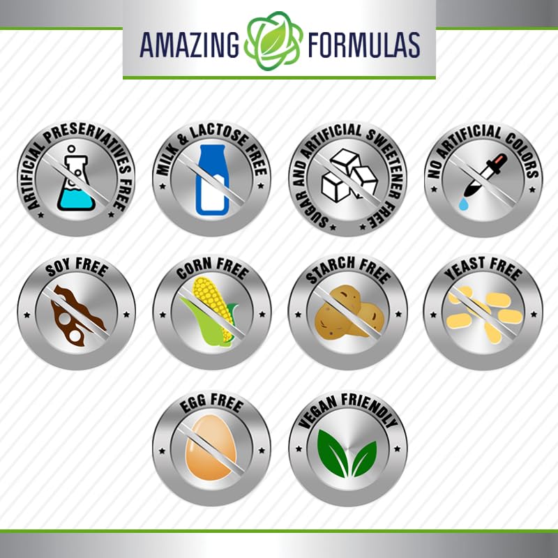 Amazing Formulas Elderberry Supplement – 500 mg, 10:1 Concentrate, 120 Veggie Capsules