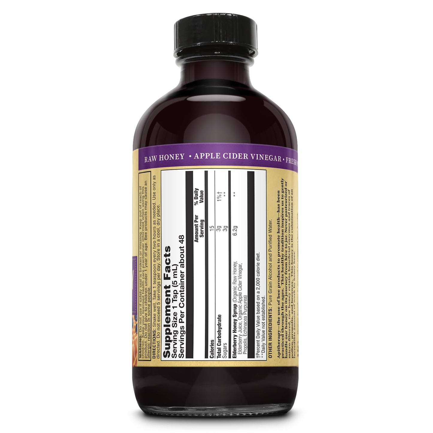 Honey Gardens Elderberry & Honey Immune Syrup – Propolis & ACV, 8 oz